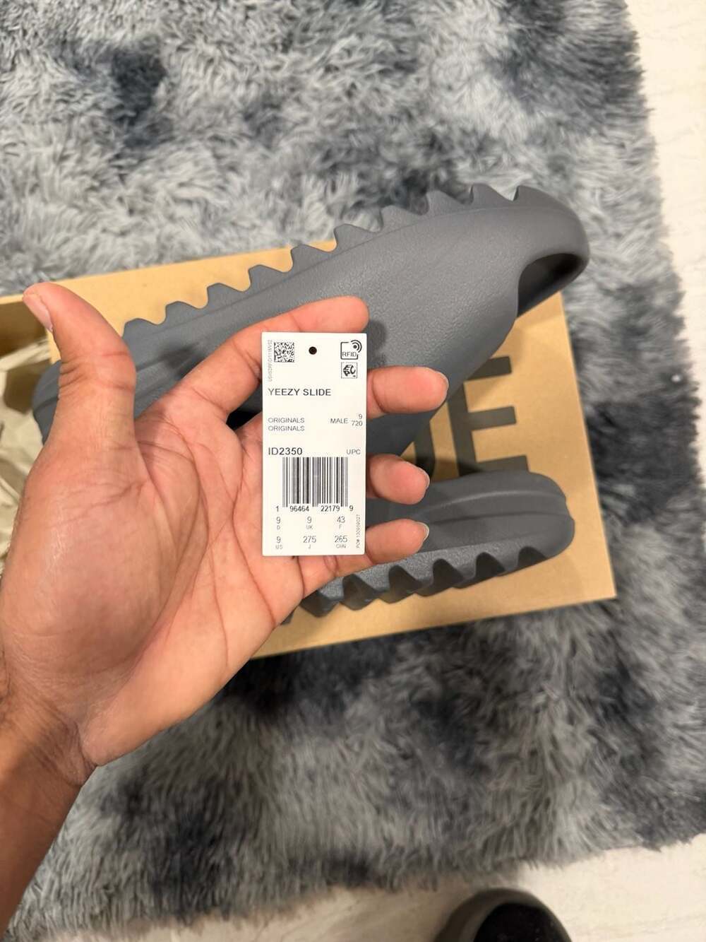 Adidas Yeezy Slide 'Slate Grey' ID2350 Size 9 - Picture 3 of 8
